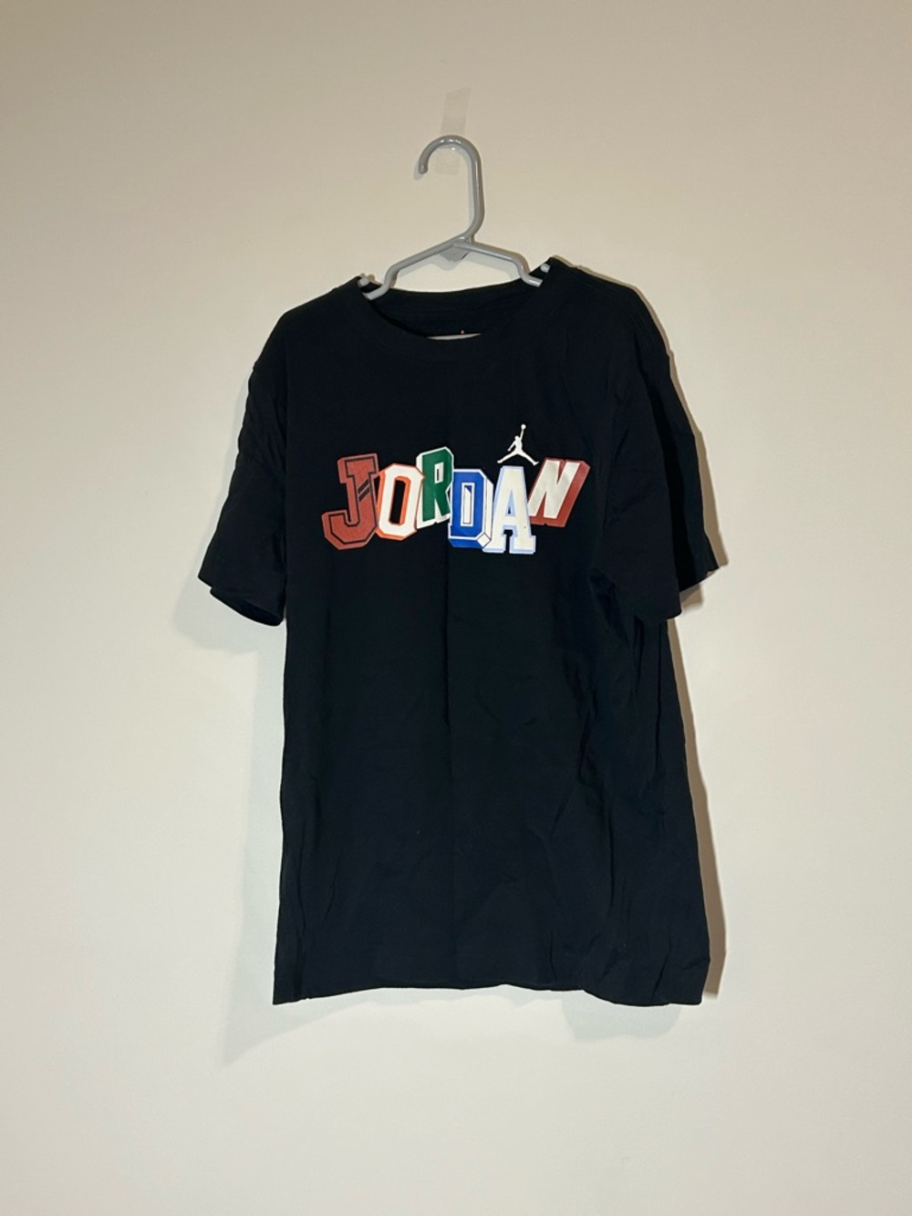 Jordan Kids' Black Tee with Multicolor Lettering